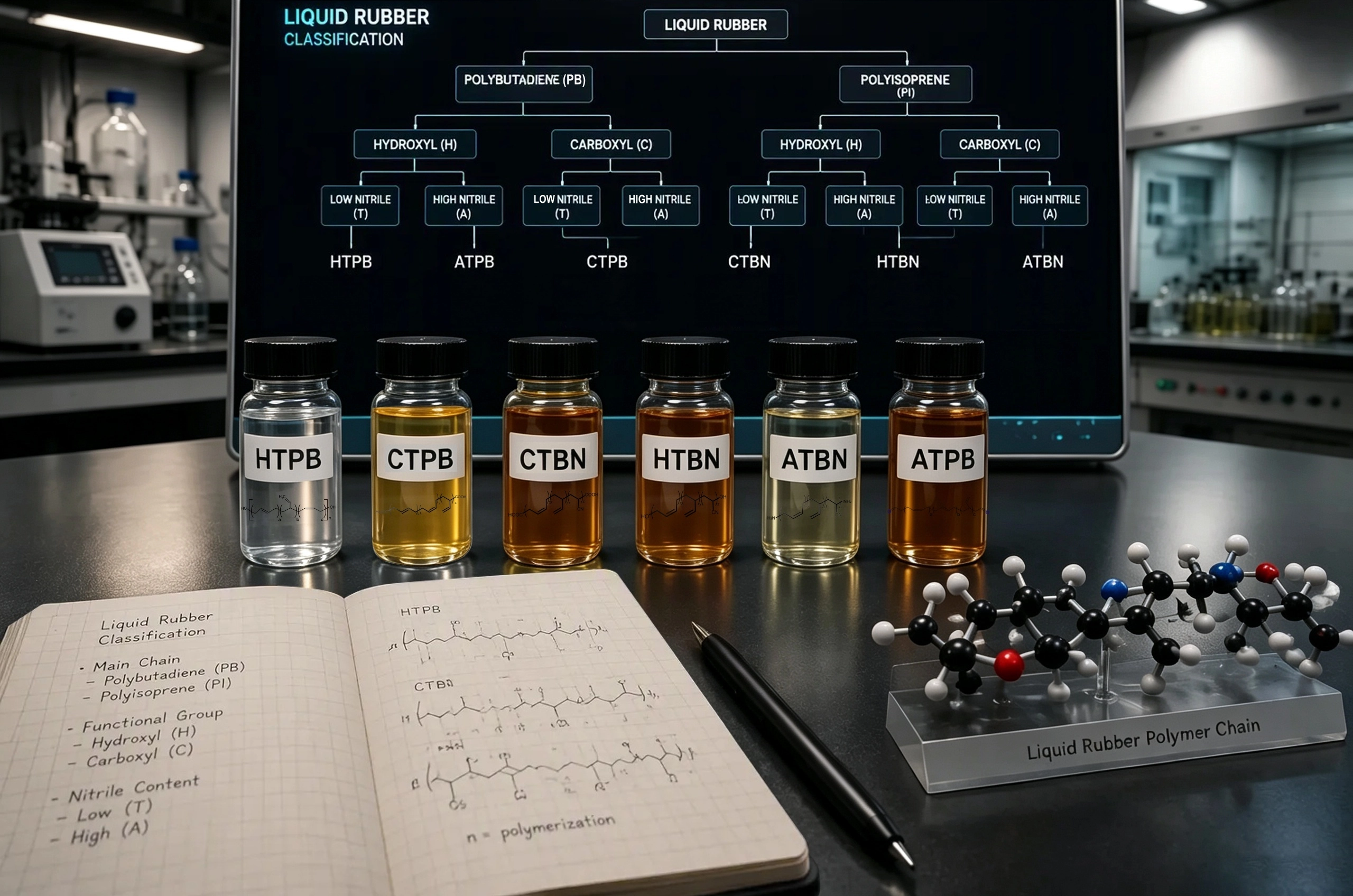 Borrachas L&iacute;quidas Reativas HTPB CTPB CTBN HTBN ATBN e ATPB Classifica&ccedil;&atilde;o e Perspectivas